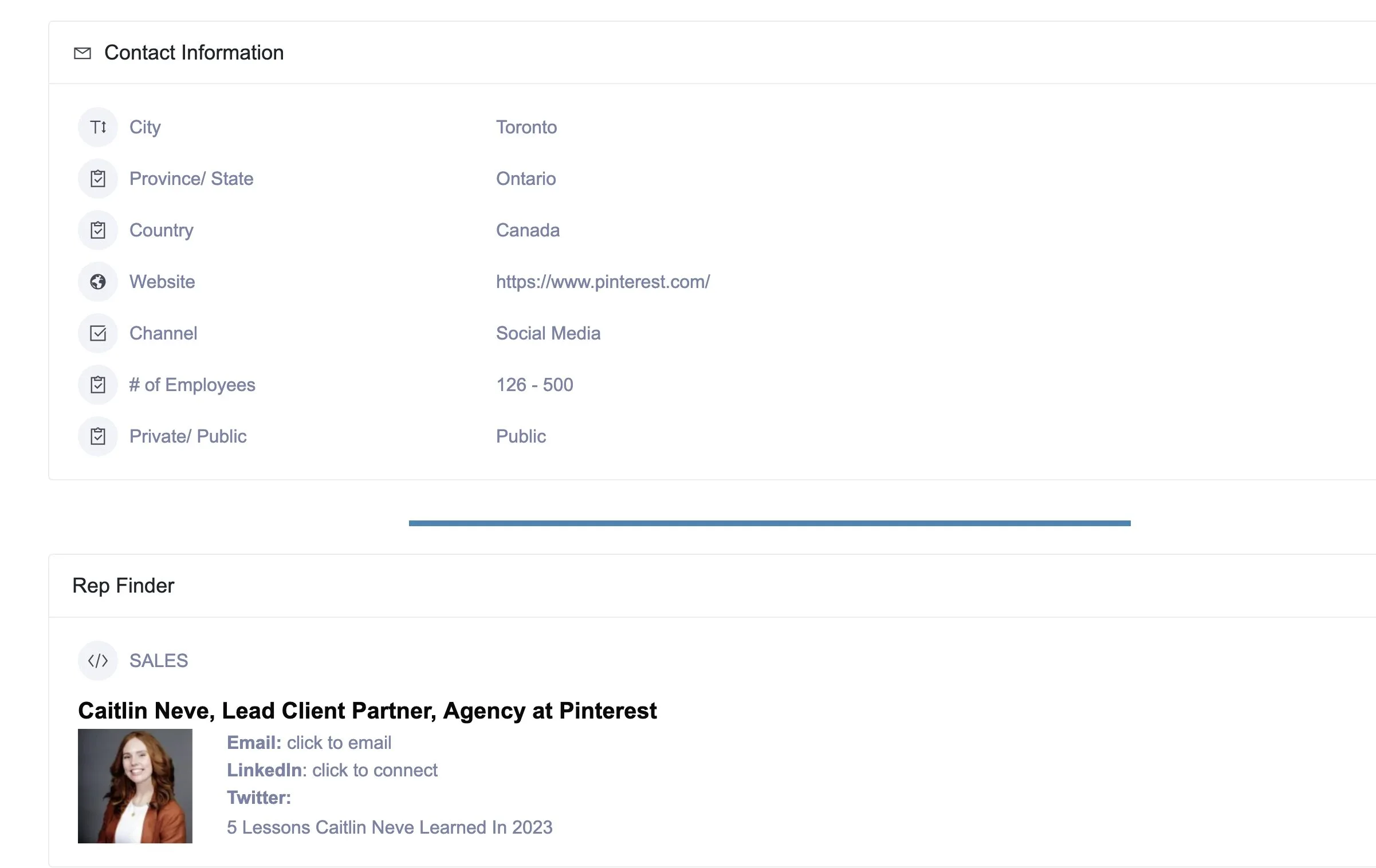 Caitlin Neve in the Media Marketplace - Rep Finder