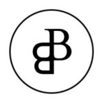 Circular logo featuring a black interlocking B and P monogram inside a white circle with a black border.
