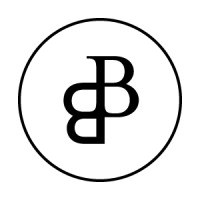 Circular logo featuring a black interlocking B and P monogram inside a white circle with a black border.