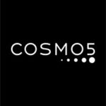 Cosmos logo: white 'COSMOS' text on a black background with a row of dots beneath the right side.