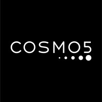Cosmos logo: white 'COSMOS' text on a black background with a row of dots beneath the right side.