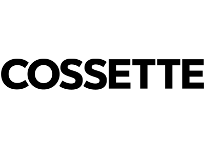 Cossette logo wordmark in bold black on white background