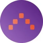 Circular purple gradient icon featuring an orange stepped arc forming a curved progress indicator.