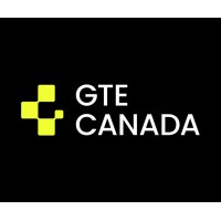 GTE CANADA logo: yellow geometric mark to the left of white 'GTE CANADA' text on a black background.