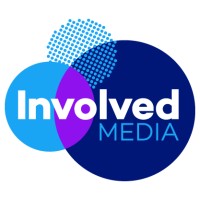 Involved Media logo with overlapping blue circles and the word Involved in white on the left of the circle edge.