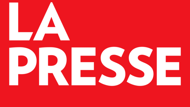 La Presse logo: white text on a red background