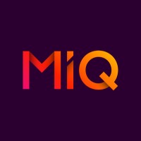 MIQ logo with an orange-to-pink gradient on a dark purple background.