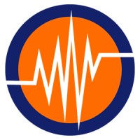 Logo: orange circle inside a dark blue ring with a white heartbeat/ECG waveform across it.