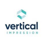 Vertical Impression logo: blue hexagon emblem above the word 'vertical' with 'IMPRESSION' in teal underneath.