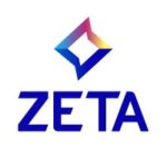 ZETA logo: blue geometric diamond above the bold blue word ZETA.