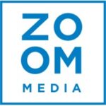 Blue Zoom Media logo inside a square blue border, with 'ZOOM' stacked above 'MEDIA' in bold letters