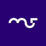 Brand logo: white 'mg' monogram on a purple background.