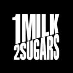 Logo with bold white text on a black background reading '1MILK 2SUGARS'.