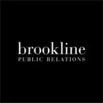 Brookline Public Relations logo on a black background with white serif typography.