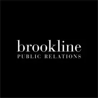 Brookline Public Relations logo on a black background with white serif typography.